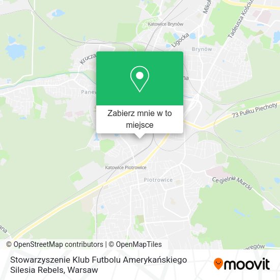 Mapa Stowarzyszenie Klub Futbolu Amerykańskiego Silesia Rebels