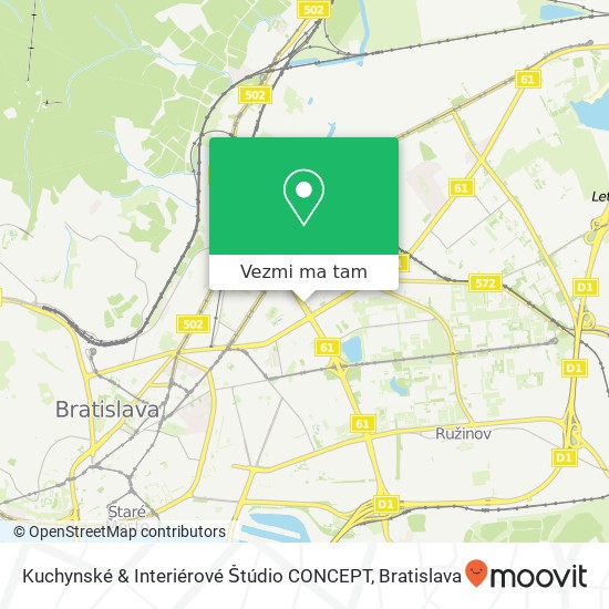 Kuchynské & Interiérové Štúdio CONCEPT mapa
