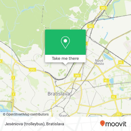 Jeséniova (trolleybus) mapa