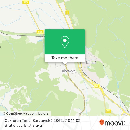 Cukraren Tima, Saratovská 2862 / 7 841 02 Bratislava mapa