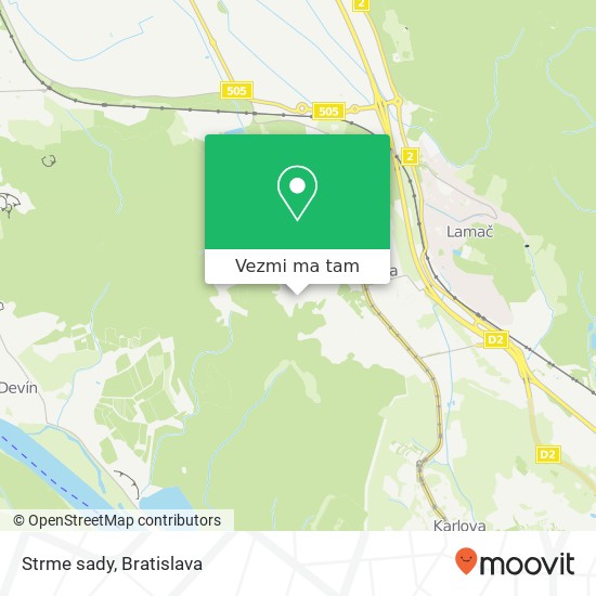 Strme sady mapa