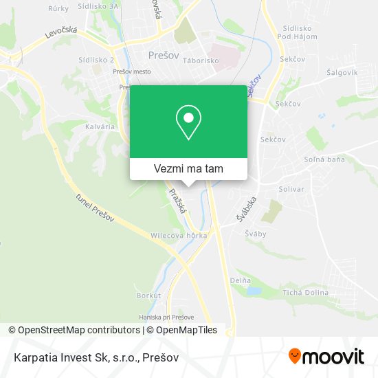 Karpatia Invest Sk, s.r.o. mapa