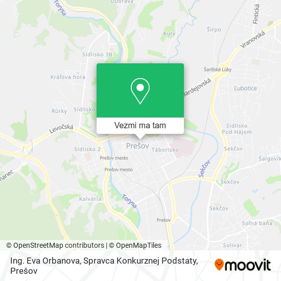 Ing. Eva Orbanova, Spravca Konkurznej Podstaty mapa