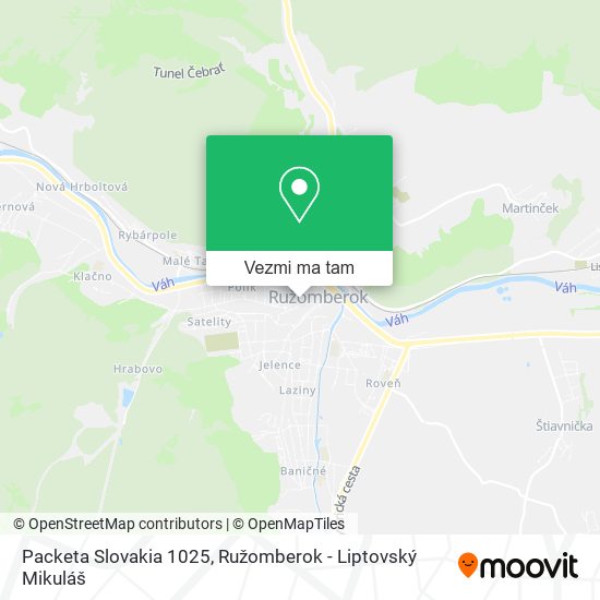 Packeta Slovakia 1025 mapa