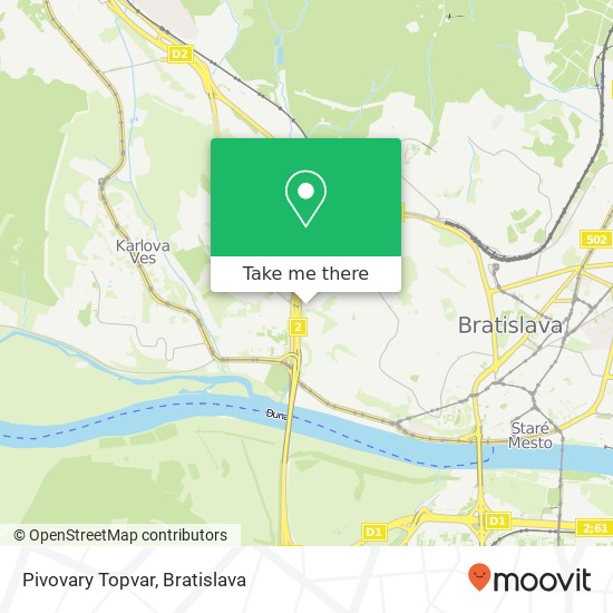 Pivovary Topvar map