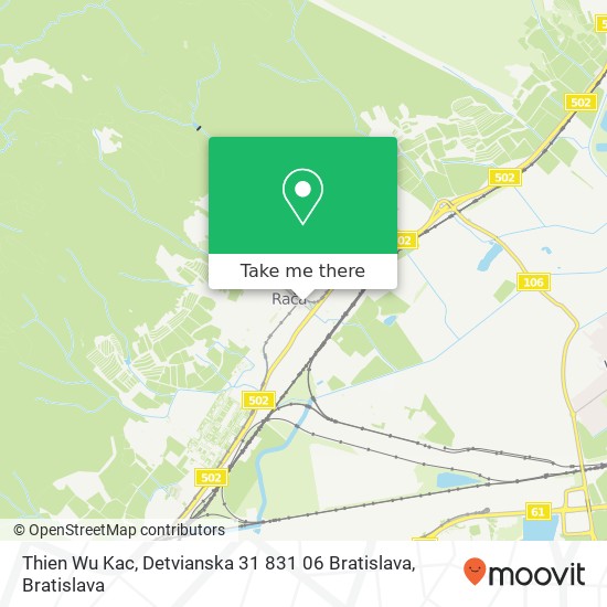 Thien Wu Kac, Detvianska 31 831 06 Bratislava map